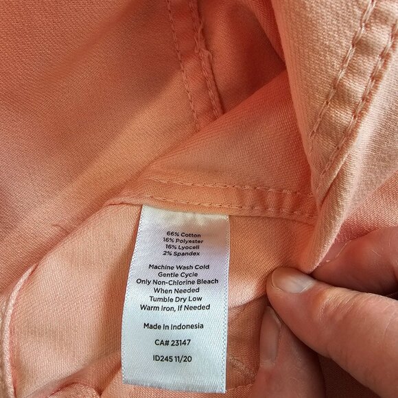 Talbots Plus, X, orangey pink jean jacket, some stretch, 4 pockets - Picture 7 of 9